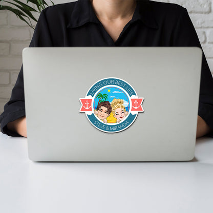 Husband And Wife Cruising Partners For Life - Personalized Cruising Magnet