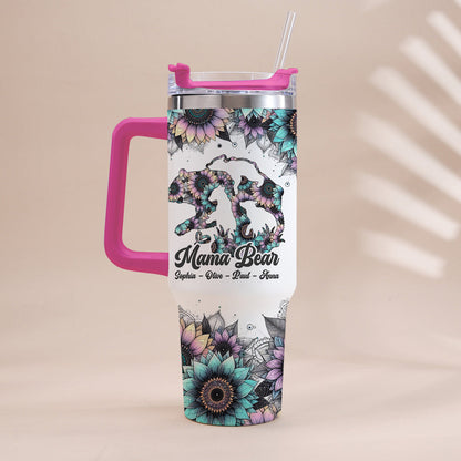 Mama Bear - Personalized Mother Tumbler With Handle