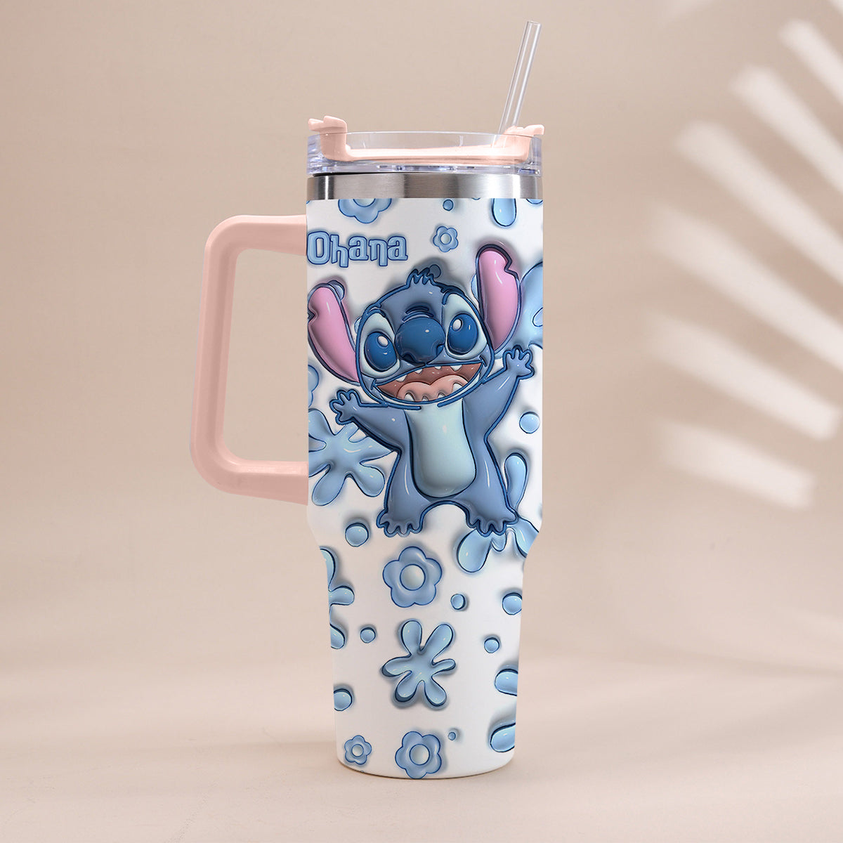 Ohana Blue - Personalized Ohana Tumbler With Handle