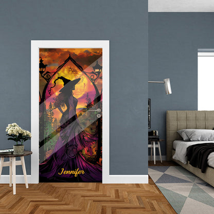 Beautiful Witch - Personalized Witch Door Sticker