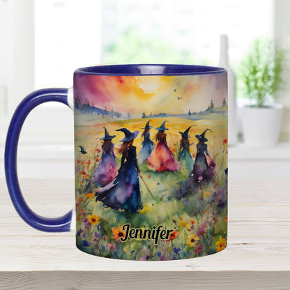 Watercolor Witches Gather - Personalized Witch Accent Mug