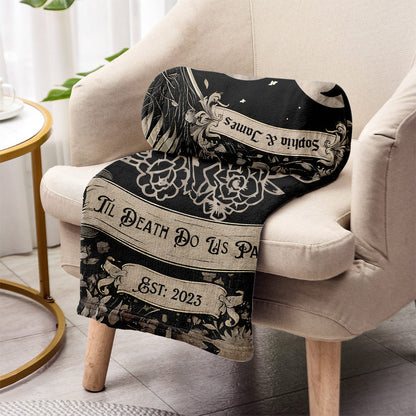 Till Death Do Us Part - Personalized Skull Blanket