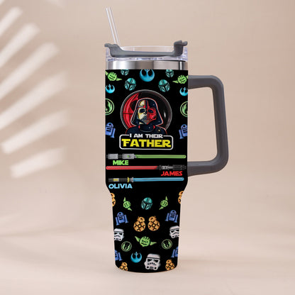 I Am Their Father - Personalized Father Tumbler With Handle