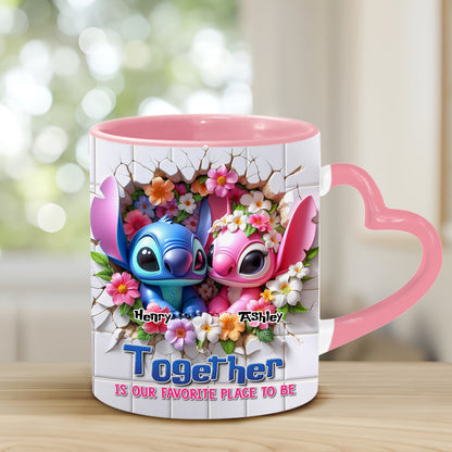 Love Ohana Forever - Personalized Ohana Heart Handle Mug