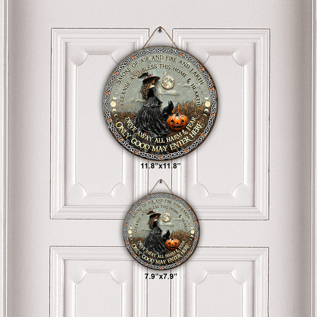 Smoke Of Air And Fire And Earth - Personalized Witch Round Wood Sign