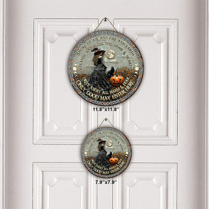 Smoke Of Air And Fire And Earth - Personalized Witch Round Wood Sign