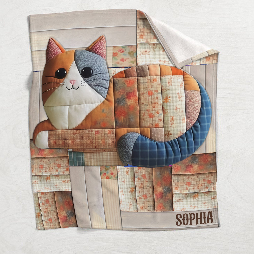 Cute Cat - Personalized Cat Blanket