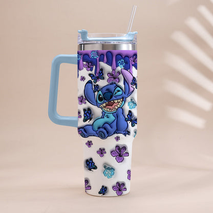 Purple Ohana - Personalized Ohana Tumbler With Handle
