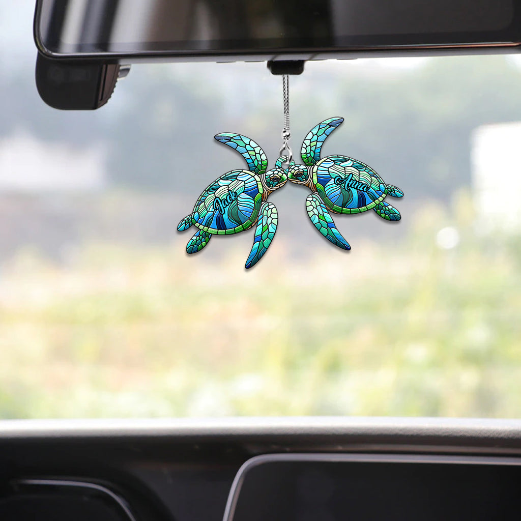 Love Turtles - Personalized Turtle Car Ornament