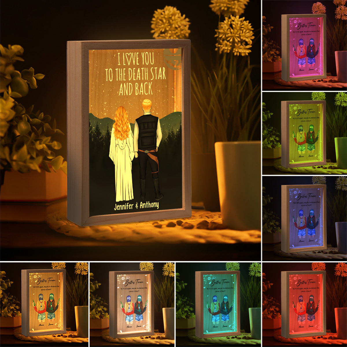 I Love You To The Death Star And Back - Personalized The Force Picture Frame Light Box