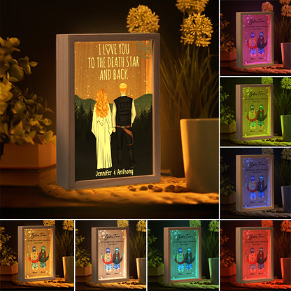 I Love You To The Death Star And Back - Personalized The Force Picture Frame Light Box