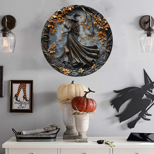 Beautiful Witch - Personalized Witch Cut Metal Sign