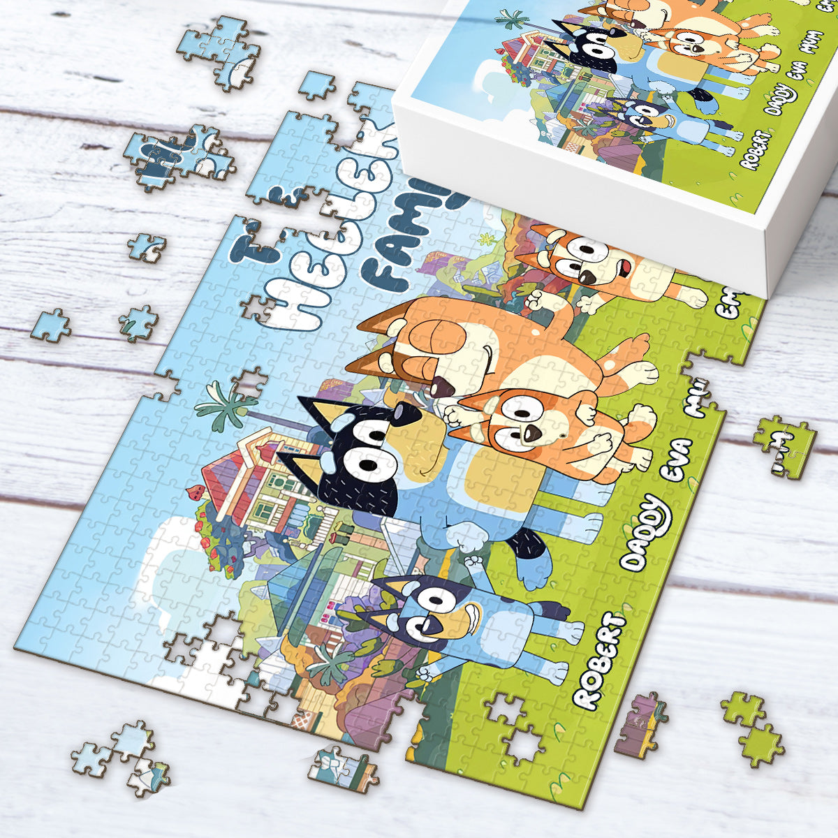 The Bluey Family - Personalized Family Jigsaw Puzzle