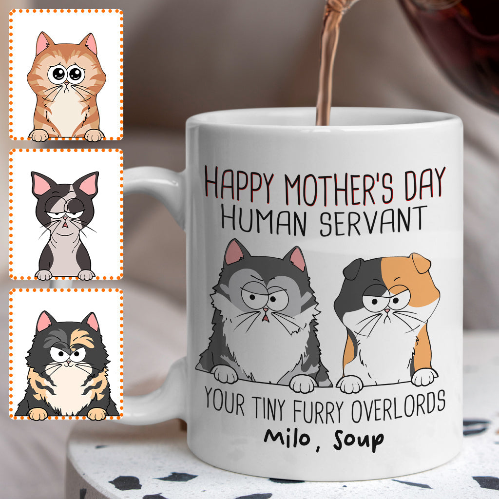 Human Servant Cute Cat Tiny Furry Overlord - Personalized Cat Mug
