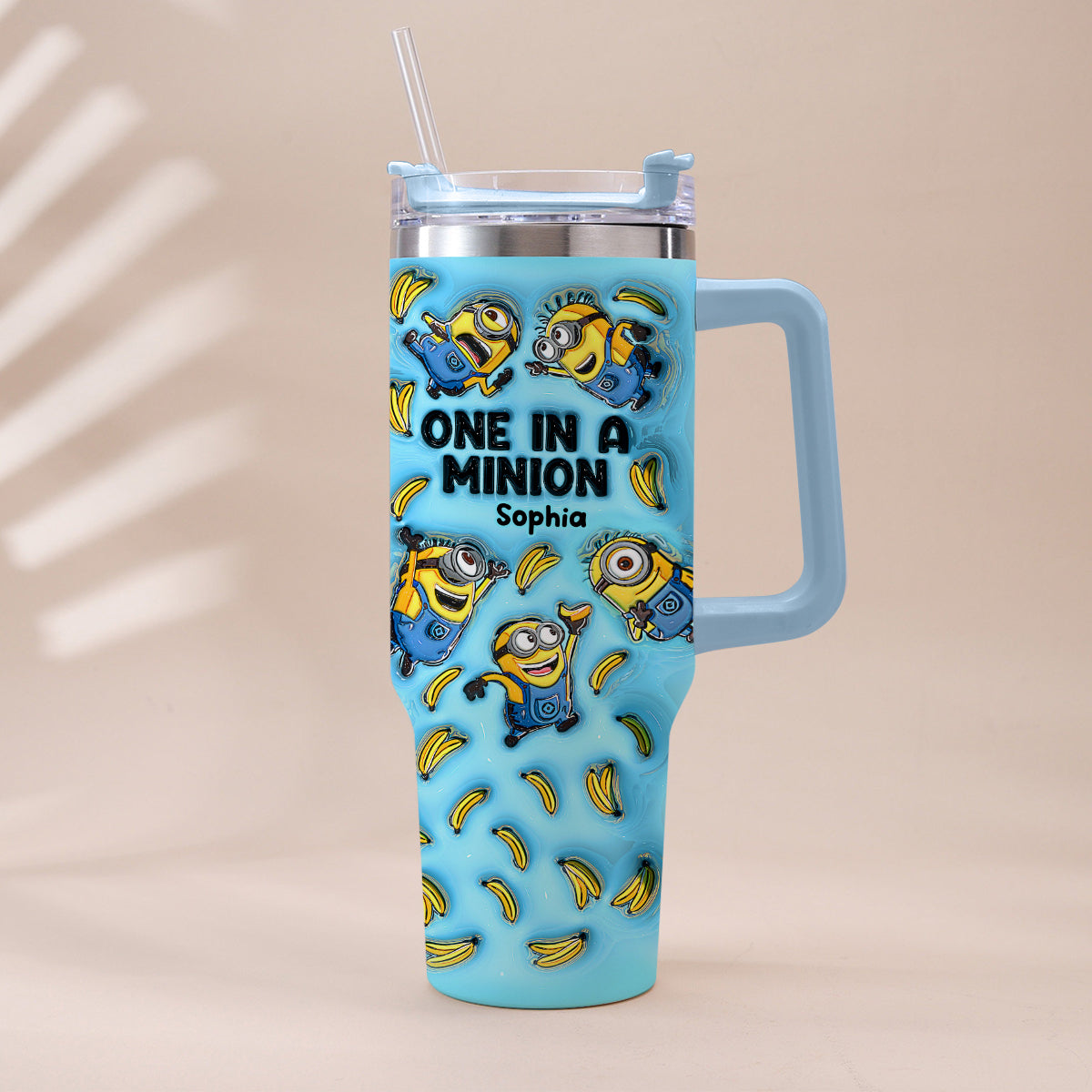 One In A Minion - Personalized Tumbler With Handle