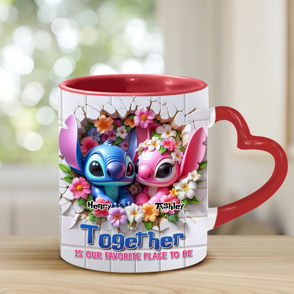 Love Ohana Forever - Personalized Ohana Heart Handle Mug