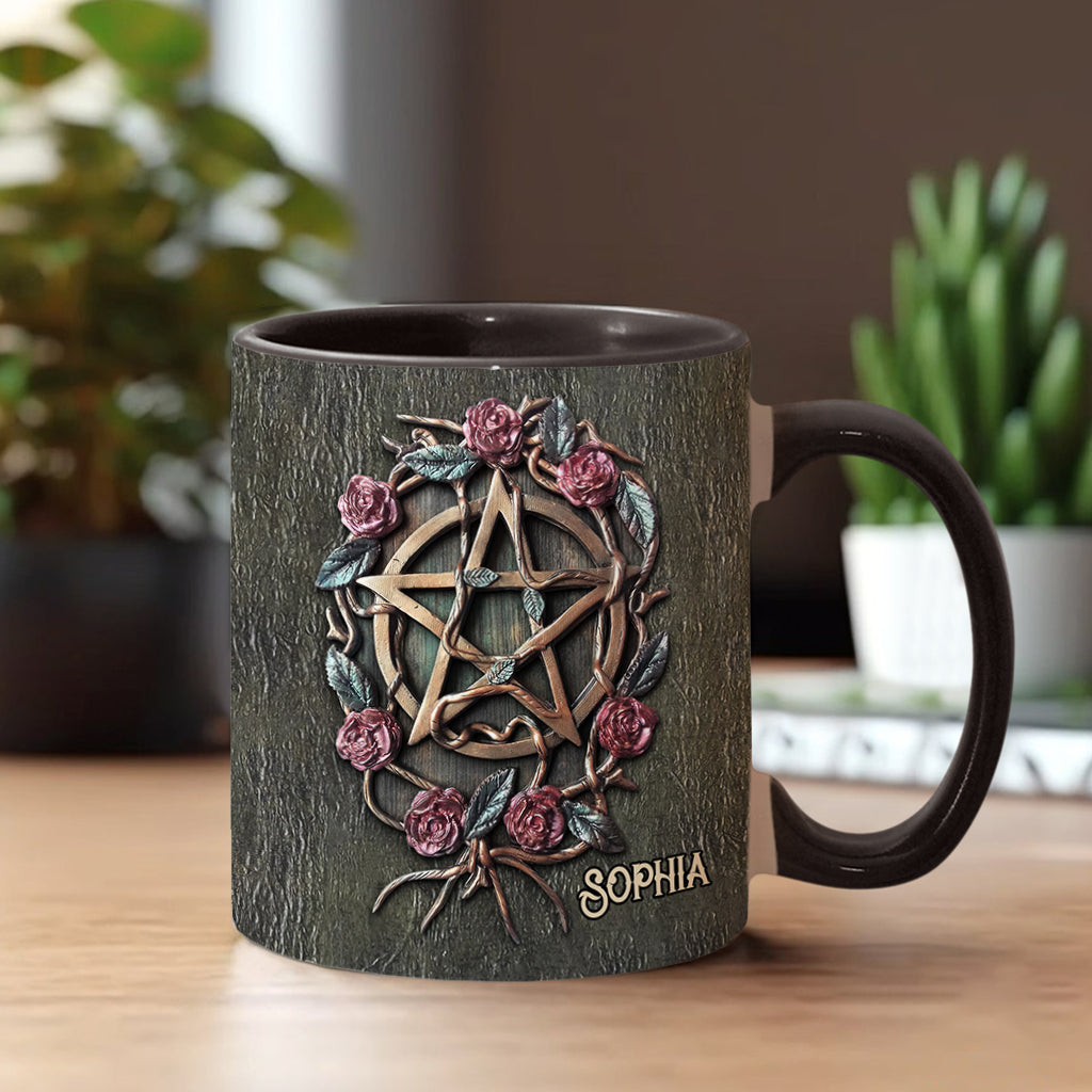 Mystical Witch Ancient Roses - Personalized Witch Accent Mug