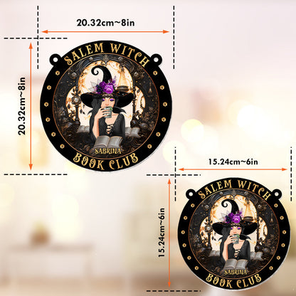 Salem Witch Book Club - Personalized Witch Window Hanging Suncatcher Ornament