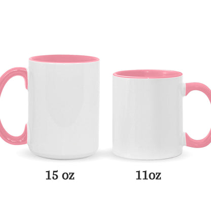 Pink Floral Butterfly - Personalized Butterfly Accent Mug
