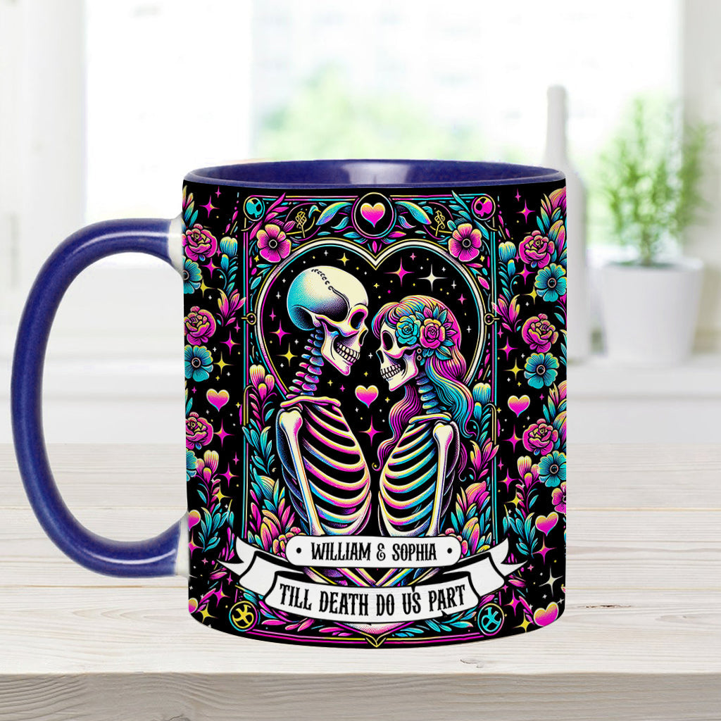 Till Death Do Us Apart - Personalized Skull Accent Mug