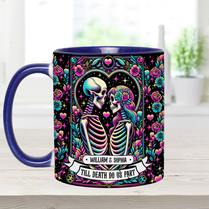 Till Death Do Us Apart - Personalized Skull Accent Mug