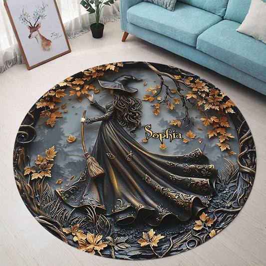 Beautiful Witch - Personalized Witch Round Rug