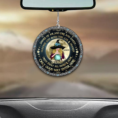 Smoke Of Air And Fire And Earth - Personalized Witch Car Ornament