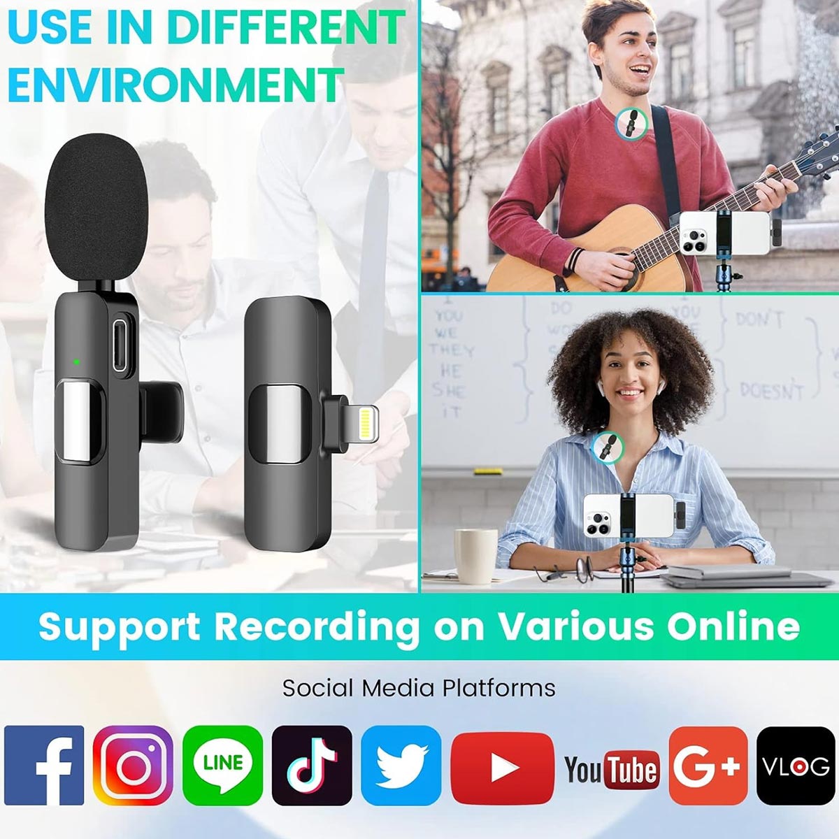 Wireless Microphone for iPhone iPad - Wireless Microphone for iPhone iPad