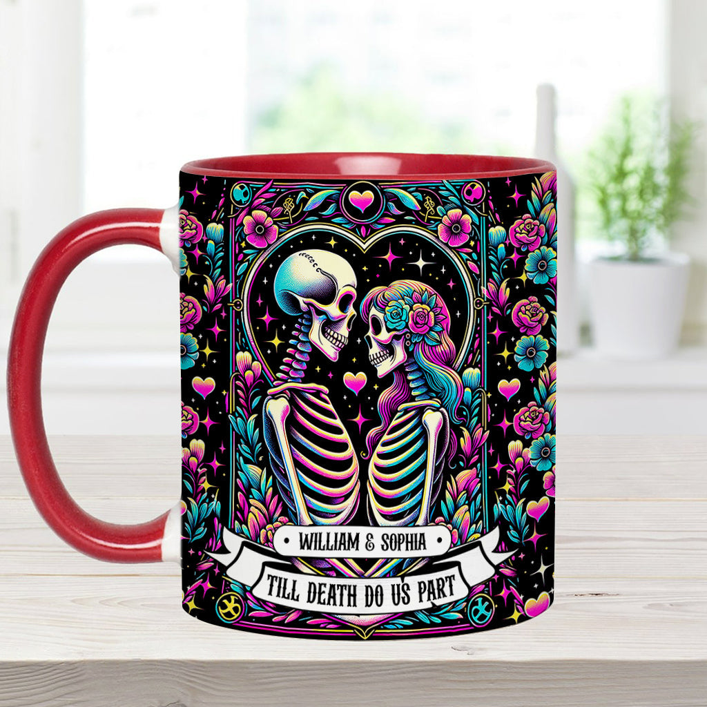 Till Death Do Us Apart - Personalized Skull Accent Mug