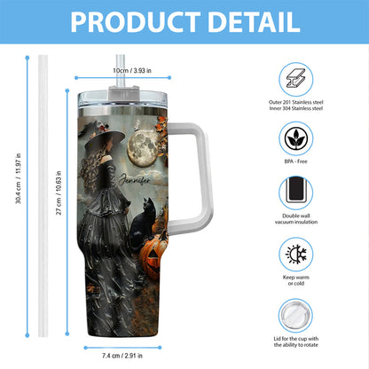 Beautiful Witch - Personalized Witch Tumbler With Handle