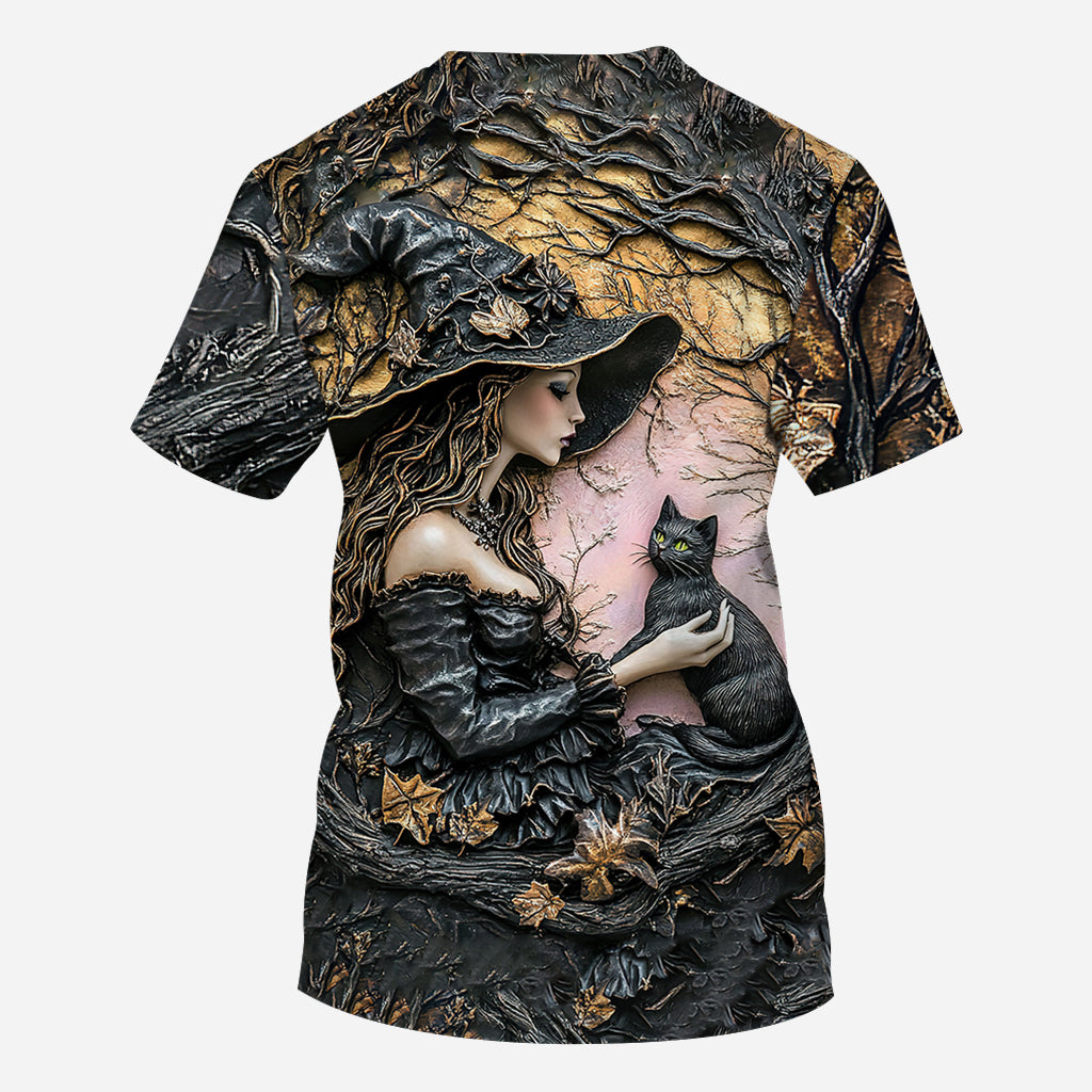 A Witch And Her Black Cat It's A Beautiful Thing - Personalized Witch All Over Shirt