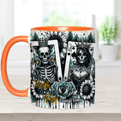 Till Death Do Us Part - Personalized Skull Accent Mug