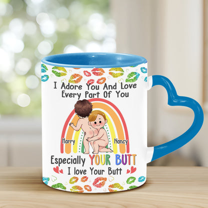 I Adore You And Love Every Part Of You - Personalized LGBT Support Heart Handle Mug