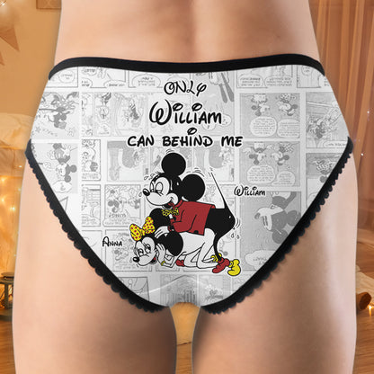 Only You Can Behind Me - Personalized Mouse Lace Border Women Briefs