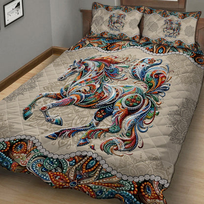 Beautiful Horse - Personalized Horse Quilt Set
