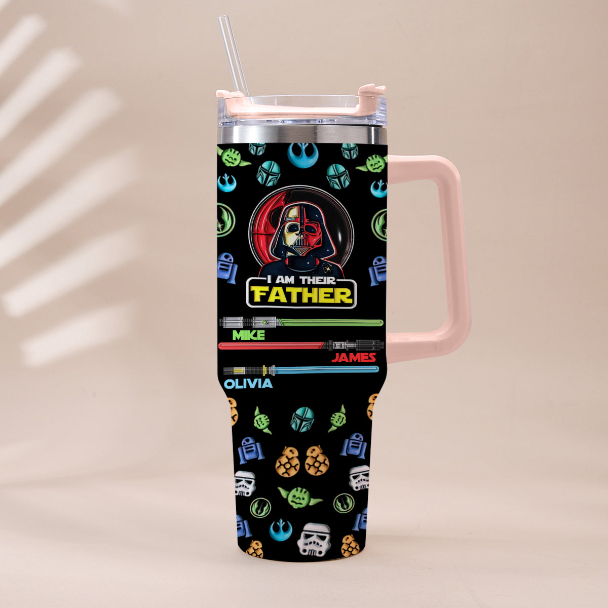 I Am Their Father - Personalized Father Tumbler With Handle