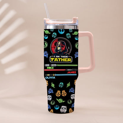 I Am Their Father - Personalized Father Tumbler With Handle