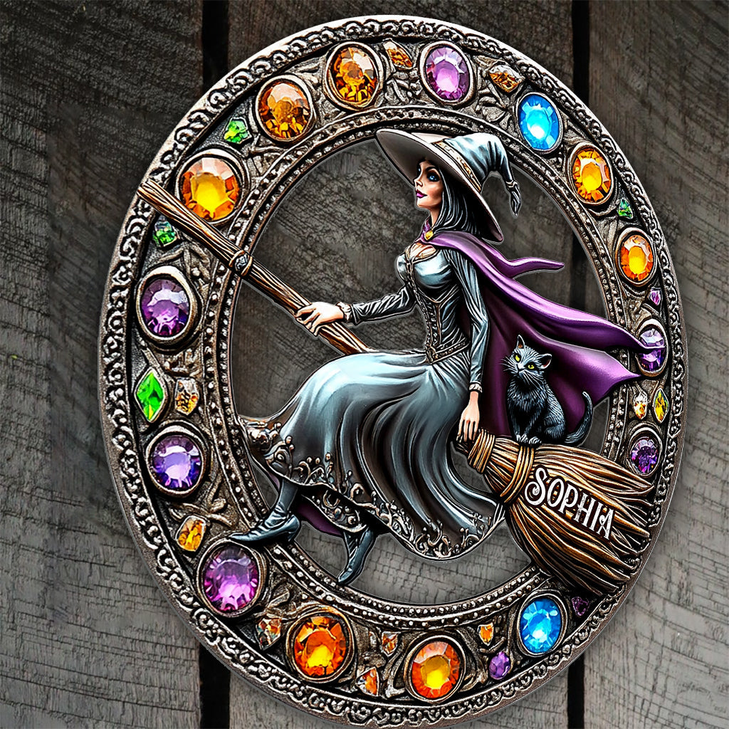 Beautiful Witch - Personalized Witch Cut Metal Sign