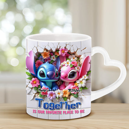 Love Ohana Forever - Personalized Ohana Heart Handle Mug