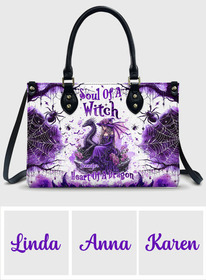 Soul Of A Witch Heart Of A Dragon - Personalized Witch Leather Handbag