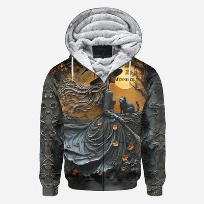 Beautiful Witch & Her Black Cat - Personalized Witch All Over Shirt