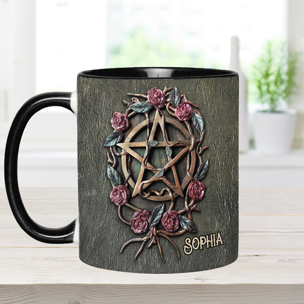 Mystical Witch Ancient Roses - Personalized Witch Accent Mug