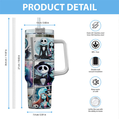 We're Simply Meant To Be - Personalized Nightmare Tumbler With Handle