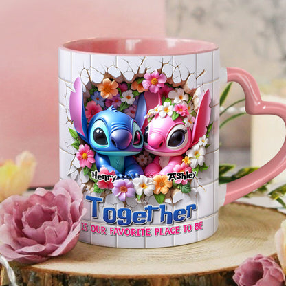 Love Ohana Forever - Personalized Ohana Heart Handle Mug