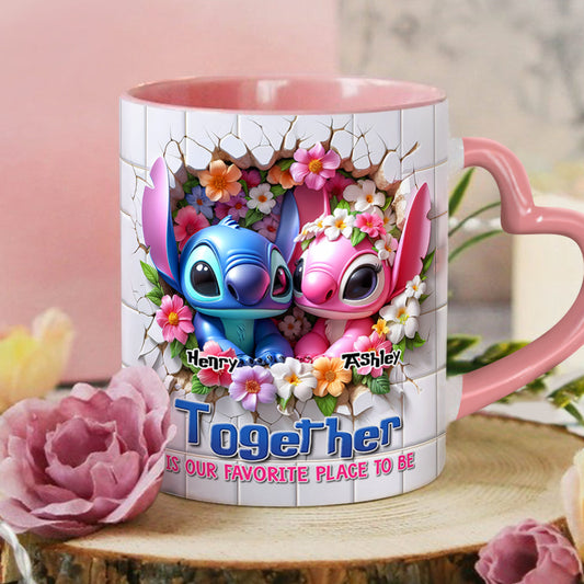 Love Ohana Forever - Personalized Ohana Heart Handle Mug