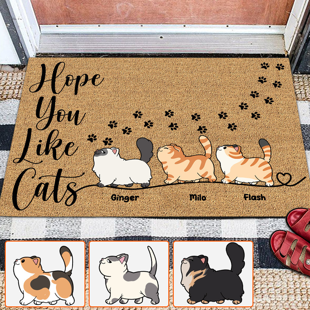 Hope You Like Cats - Personalized Cat Doormat
