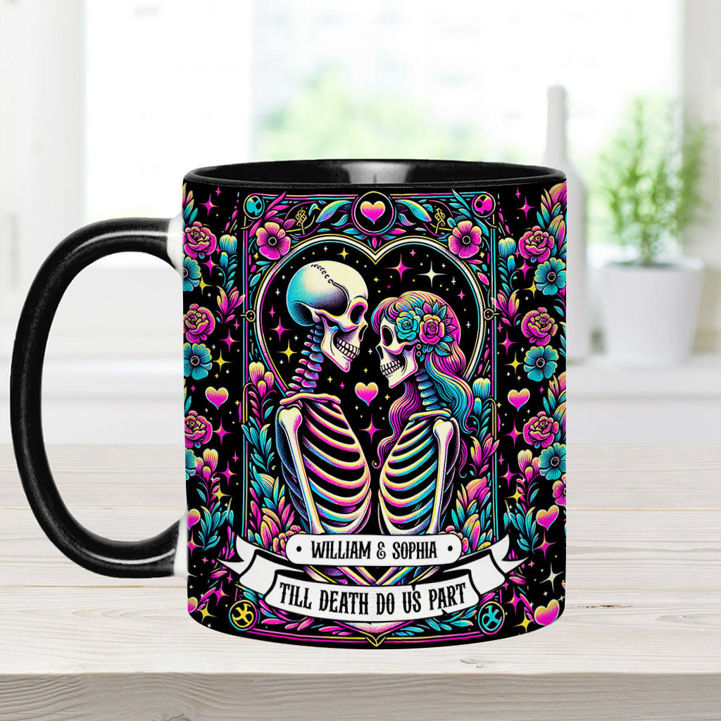 Till Death Do Us Apart - Personalized Skull Accent Mug
