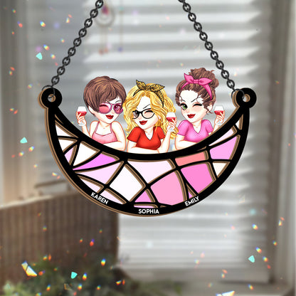 Besties Forever - Personalized Bestie 2 Layered Window Hanging Suncatcher