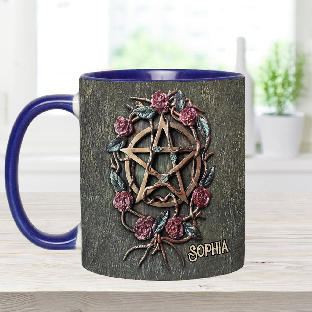 Mystical Witch Ancient Roses - Personalized Witch Accent Mug