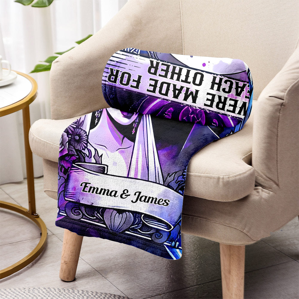The Green Monster And Bride, We Were Made For Each Other - Personalized Couple Blanket